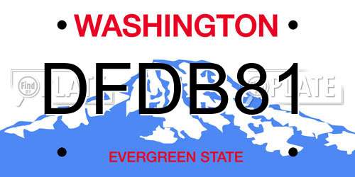 DFDB81 Washington License Plate