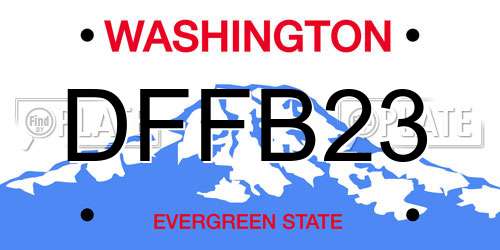 DFFB23 Washington License Plate