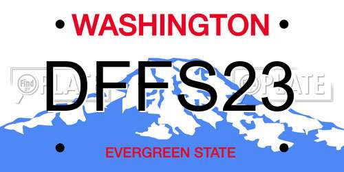 DFFS23 Washington License Plate
