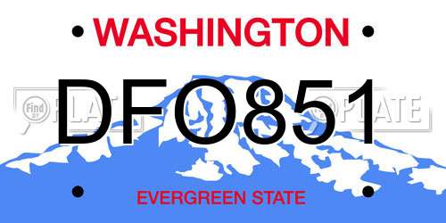 DFO851 Washington License Plate
