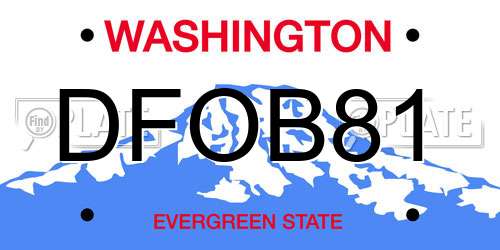 DFOB81 Washington License Plate