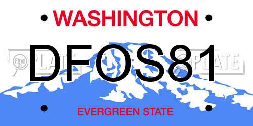 DFOS81 Washington License Plate