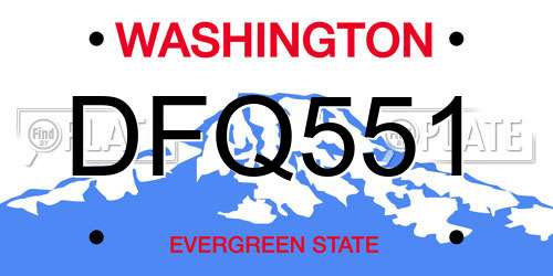 DFQ551 Washington License Plate