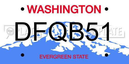 DFQB51 Washington License Plate