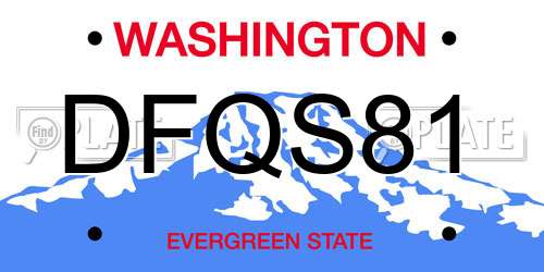 DFQS81 Washington License Plate