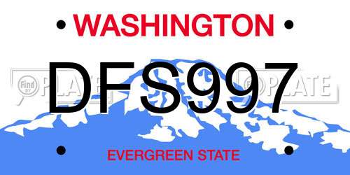 DFS997 Washington License Plate