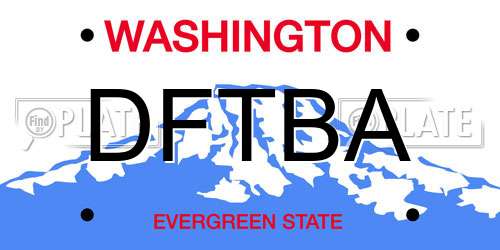 DFTBA Washington License Plate