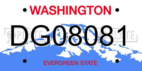DG08081 Washington License Plate