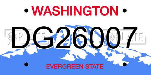 DG26007 Washington License Plate