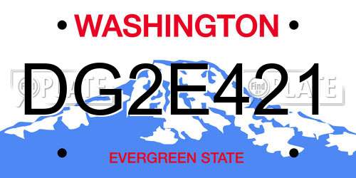 DG2E421 Washington License Plate