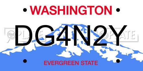 DG4N2Y Washington License Plate