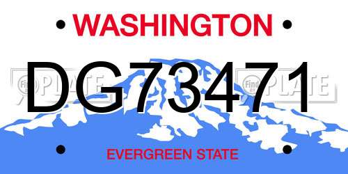 DG73471 Washington License Plate