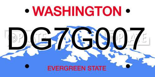 DG7G007 Washington License Plate