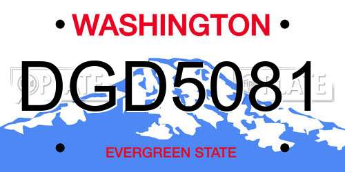 DGD5081 Washington License Plate