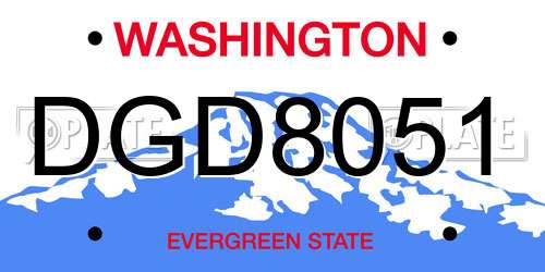 DGD8051 Washington License Plate