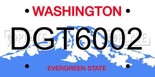 DGT6002 Washington License Plate