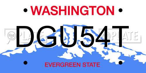 DGU54T Washington License Plate