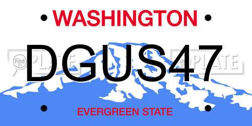DGUS47 Washington License Plate