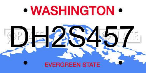 DH2S457 Washington License Plate