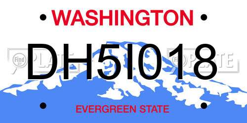 DH5I018 Washington License Plate