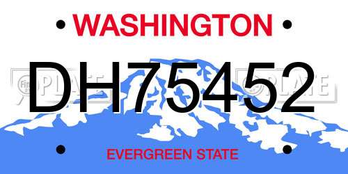 DH75452 Washington License Plate