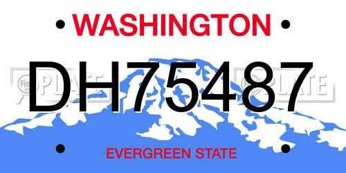 DH75487 Washington License Plate