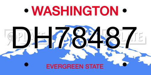DH78487 Washington License Plate