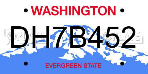 DH7B452 Washington License Plate