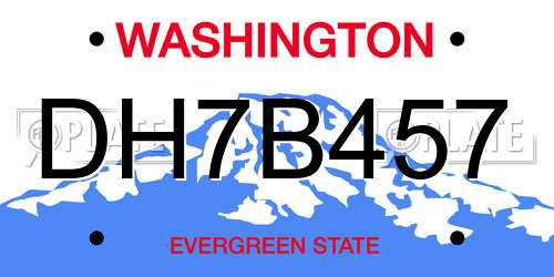 DH7B457 Washington License Plate