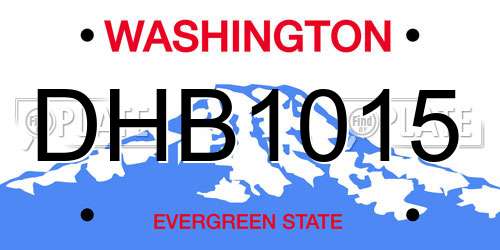DHB1015 Washington License Plate