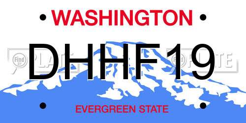 DHHF19 Washington License Plate