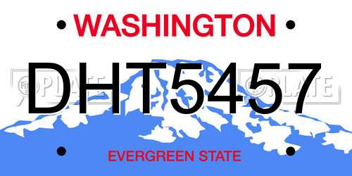 DHT5457 Washington License Plate