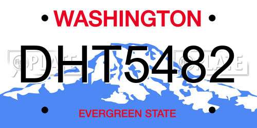 DHT5482 Washington License Plate