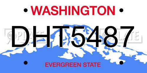 DHT5487 Washington License Plate
