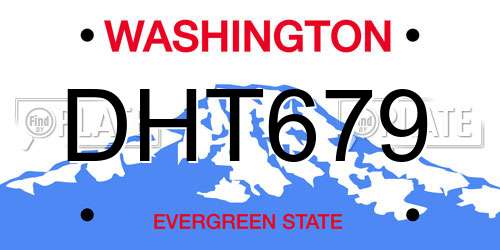 DHT679 Washington License Plate