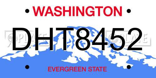 DHT8452 Washington License Plate
