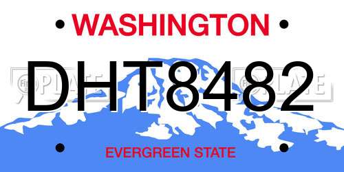 DHT8482 Washington License Plate