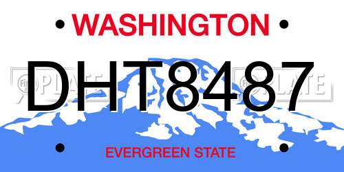 DHT8487 Washington License Plate