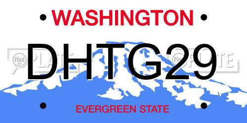 DHTG29 Washington License Plate