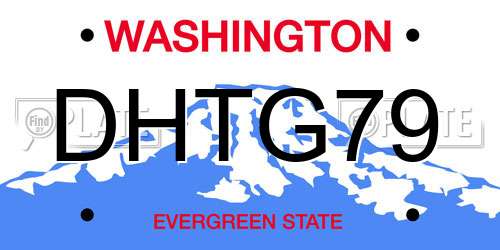 DHTG79 Washington License Plate