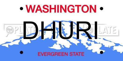 DHURI Washington License Plate