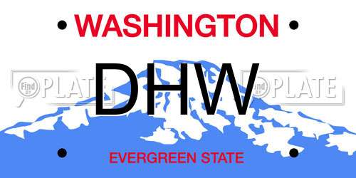 DHW Washington License Plate