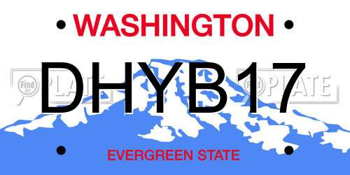 DHYB17 Washington License Plate