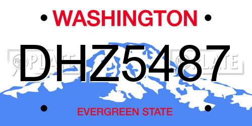 DHZ5487 Washington License Plate