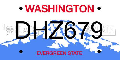 DHZ679 Washington License Plate