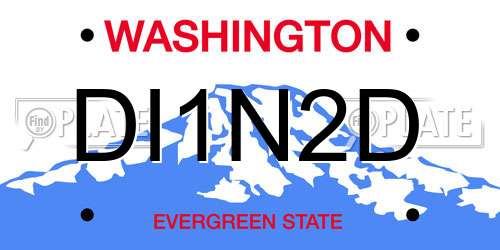 DI1N2D Washington License Plate