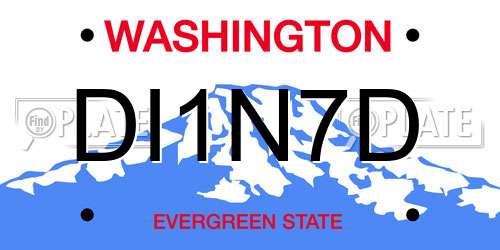DI1N7D Washington License Plate