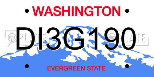 DI3G190 Washington License Plate