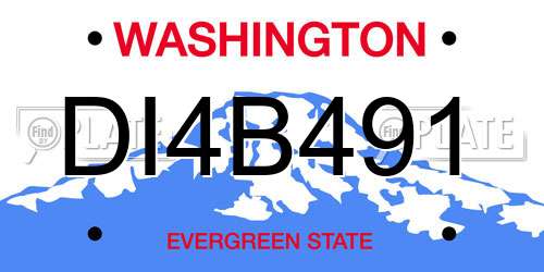 DI4B491 Washington License Plate