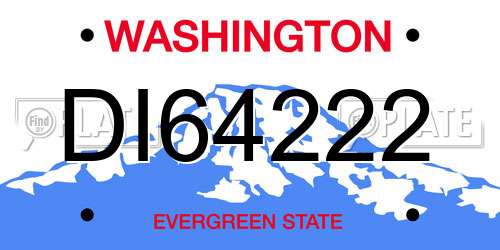 DI64222 Washington License Plate